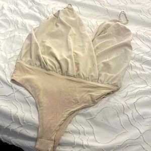 Backless one piece bodysuit - cream top